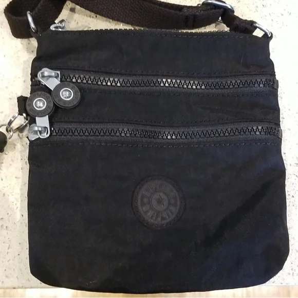 Kipling Eleva Convertible Tote Crossbody Black Nylon Bag w/  Monkey Charm - Picture 6 of 13